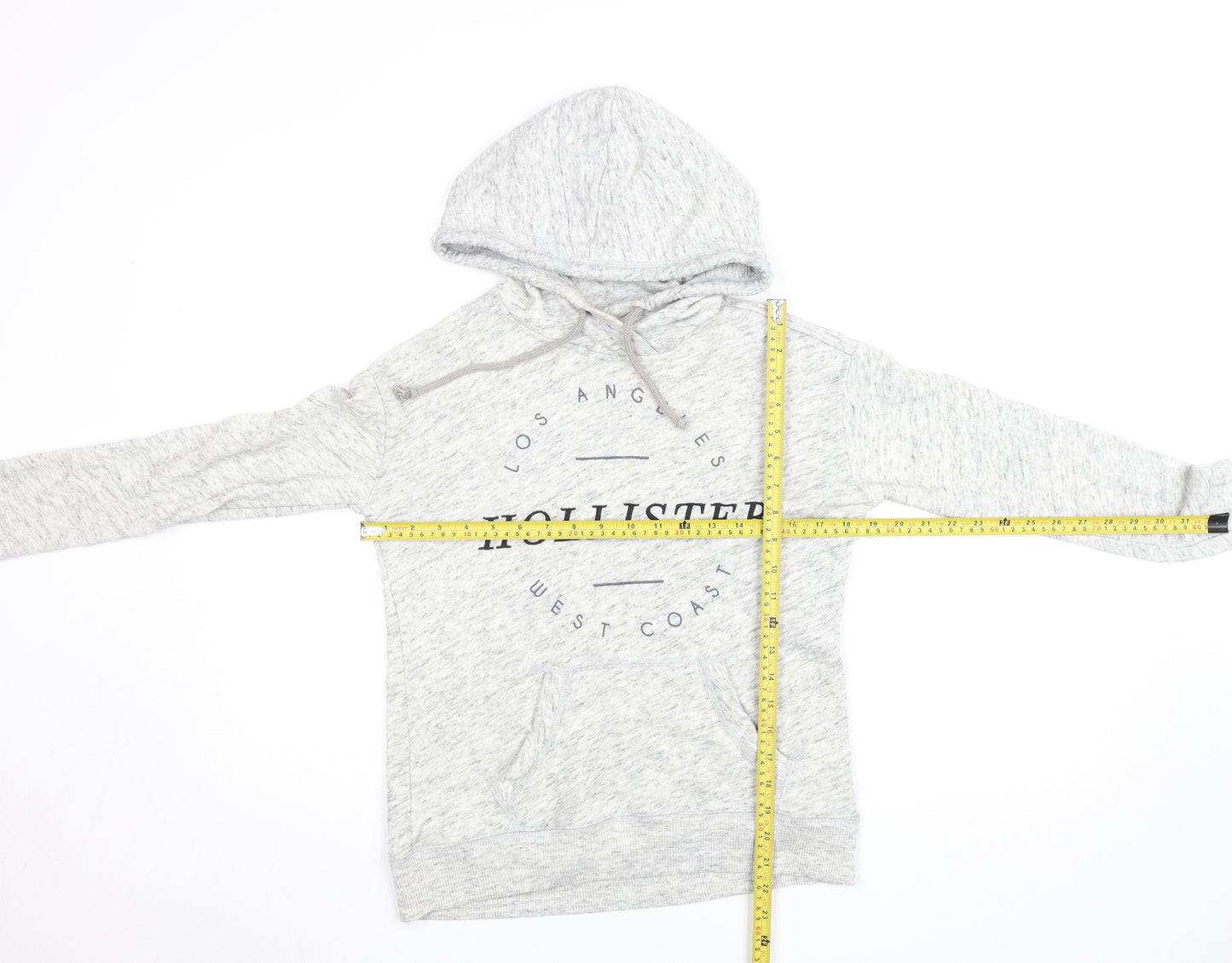 Hollister Women’s Grey XS Pullover Hoodie with Logo Print