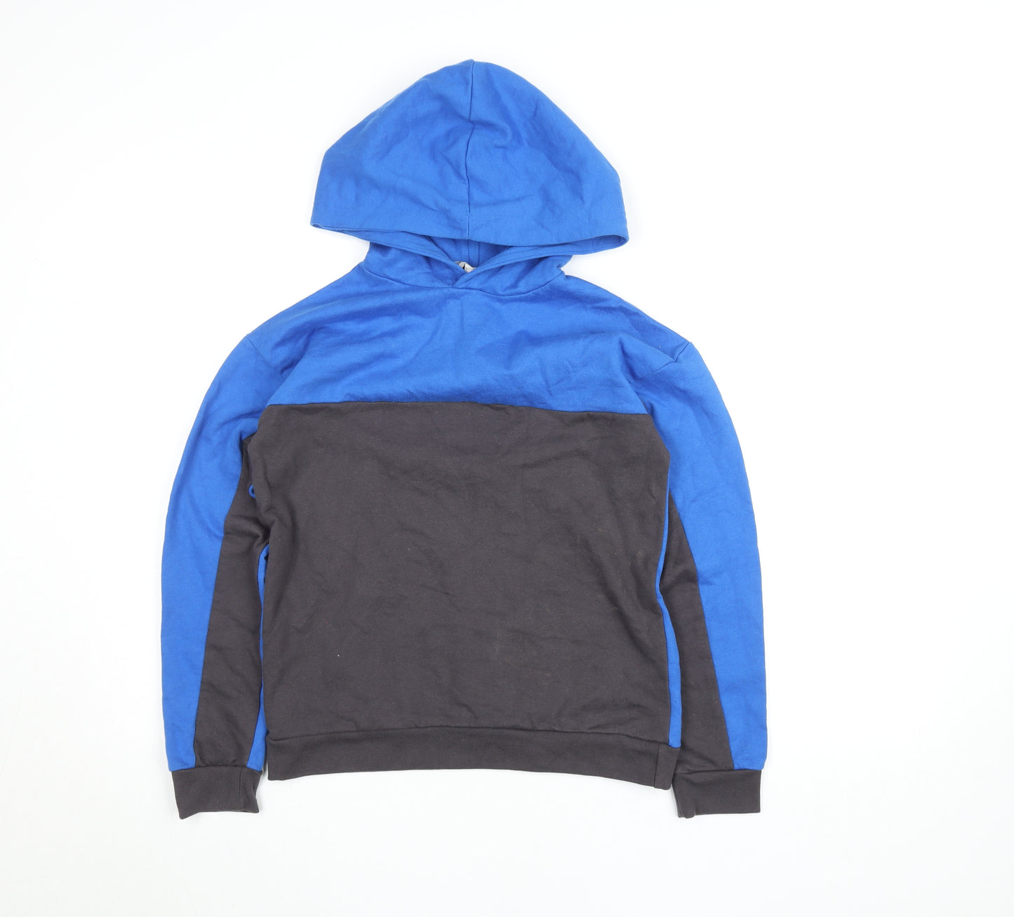 Kangaroo Poo Boys Blue & Black Colourblock Pullover Hoodie 11-12 Years