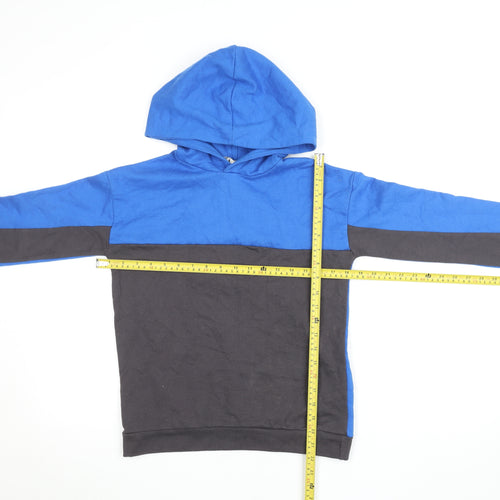 Kangaroo Poo Boys Blue & Black Colourblock Pullover Hoodie 11-12 Years