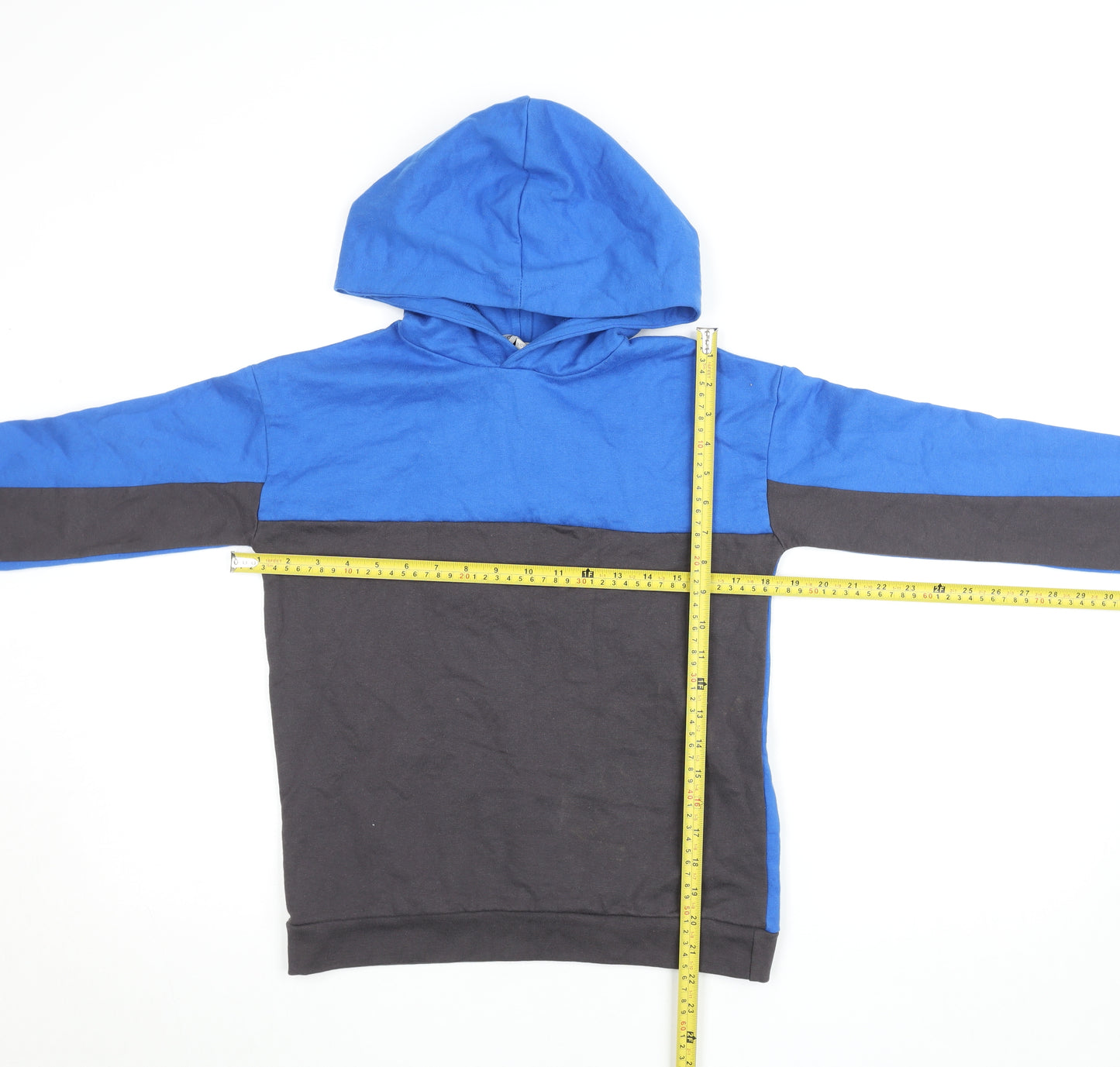 Kangaroo Poo Boys Blue & Black Colourblock Pullover Hoodie 11-12 Years