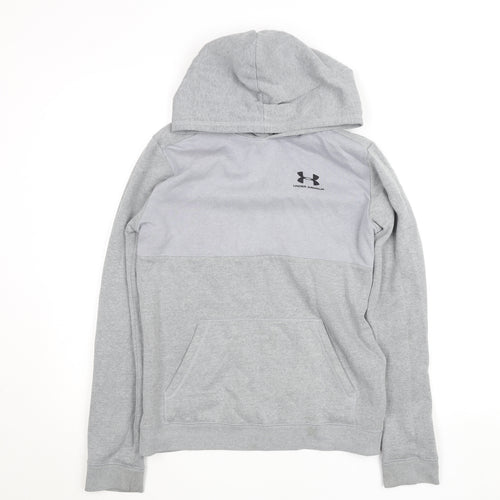 Under Armour Boys Grey XL Pullover Fleece Hoodie with Logo