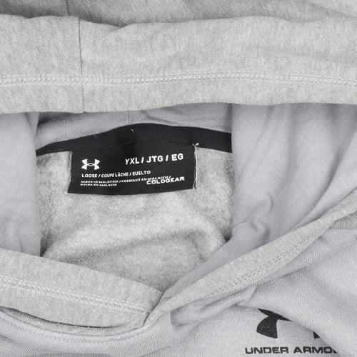 Under Armour Boys Grey XL Pullover Fleece Hoodie with Logo