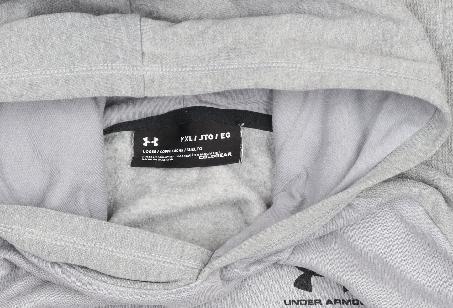 Under Armour Boys Grey XL Pullover Fleece Hoodie with Logo