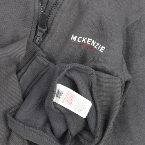 McKenzie Boys Grey Full Zip Hoodie 9-10 Years Hooded Fleece Sweatshirt