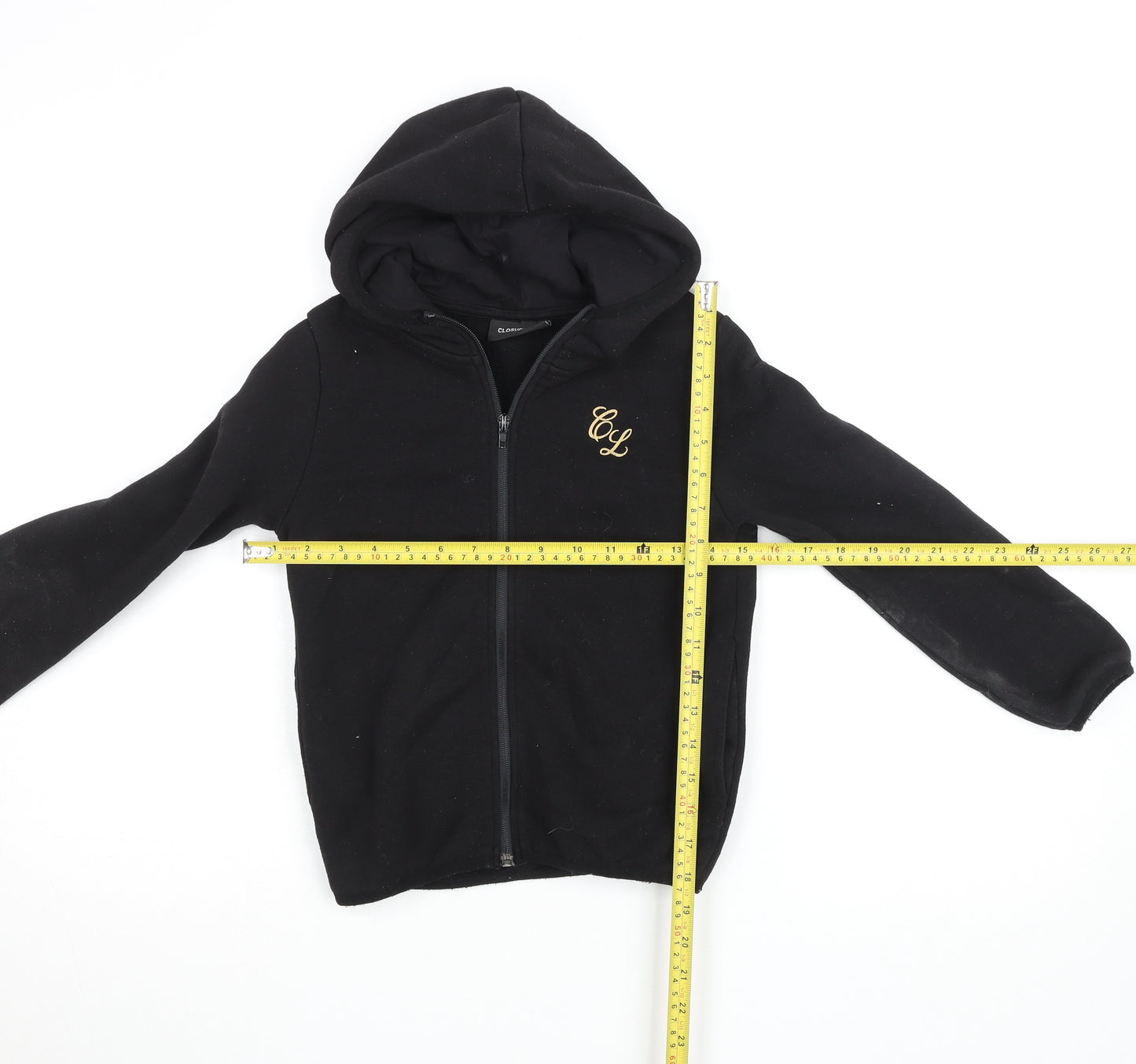 Closure London Boys Black Full Zip Hoodie 7-8 Years Fleece Lined