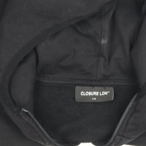 Closure London Boys Black Full Zip Hoodie 7-8 Years Fleece Lined
