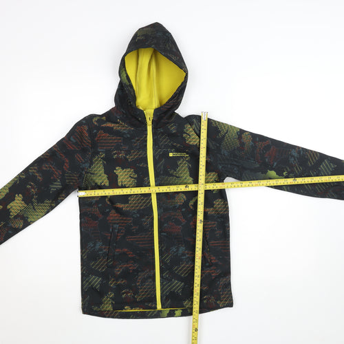 Mountain Warehouse Boys Black Camouflage Softshell Jacket 11-12 Years Water Resistant