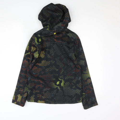 Mountain Warehouse Boys Black Camouflage Softshell Jacket 11-12 Years Water Resistant