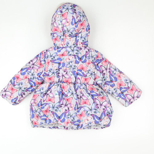 Marks and Spencer Girls Multicoloured Butterfly Puffer Jacket 2 Years