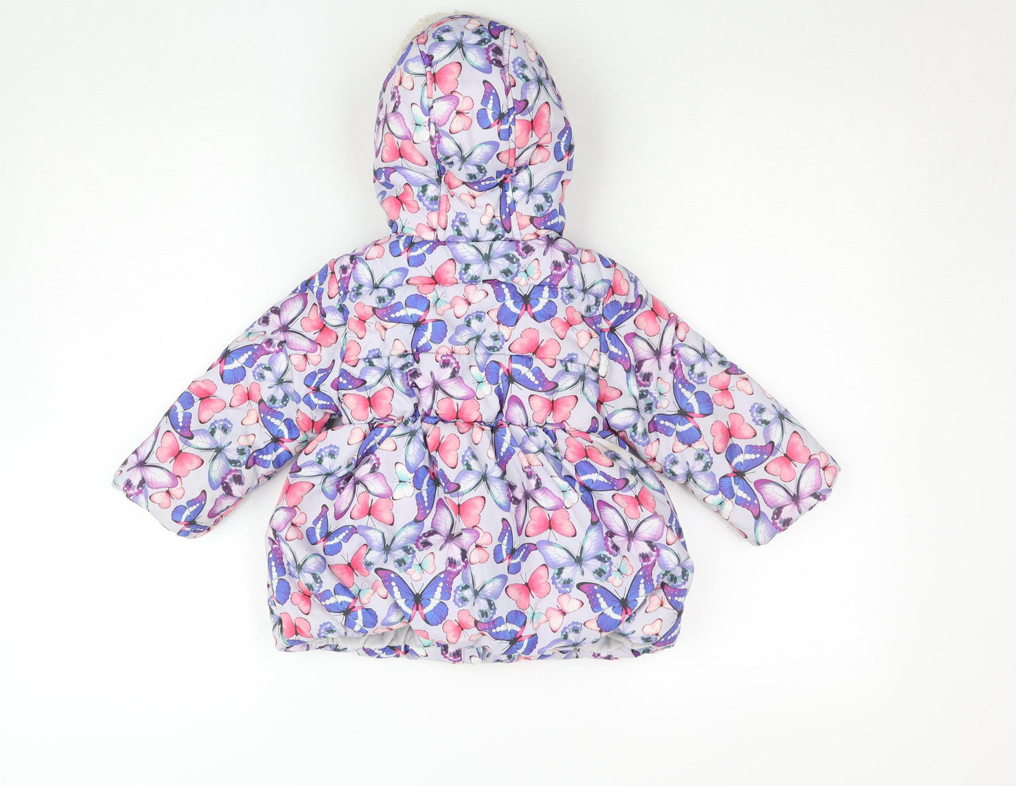 Marks and Spencer Girls Multicoloured Butterfly Puffer Jacket 2 Years