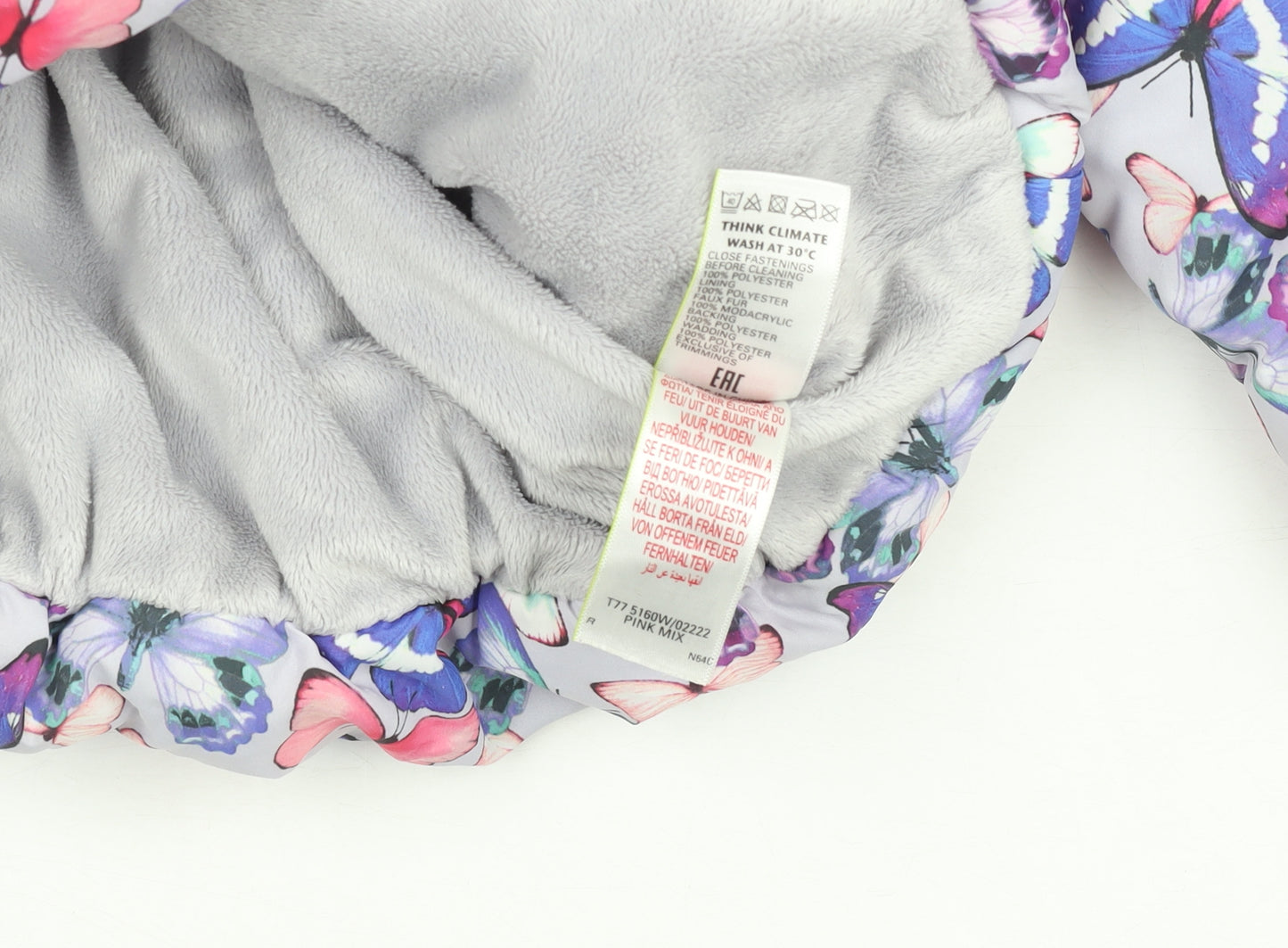 Marks and Spencer Girls Multicoloured Butterfly Puffer Jacket 2 Years