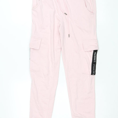 Pineapple Womens Pink Jogger Sweatpants S Regular Fit Cotton Blend