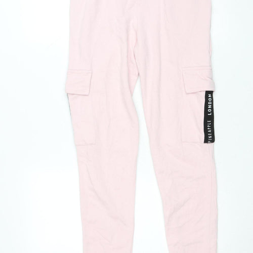 Pineapple Womens Pink Jogger Sweatpants S Regular Fit Cotton Blend