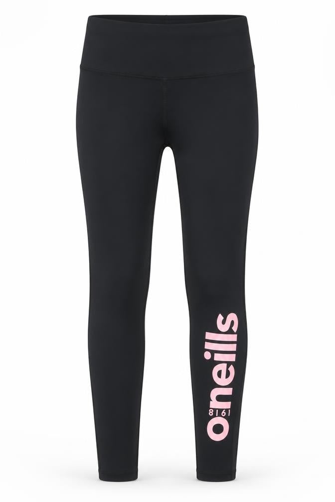 Front view of O’Neills Women’s Black Leggings, size UK 10, Compression Stretch Activewear
