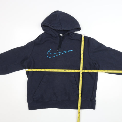 Nike Women's Navy Blue Pullover Hoodie Size L Fleece Lined