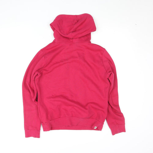 Puma Women's Pink Hooded Pullover Hoodie Size 10 Cotton Blend