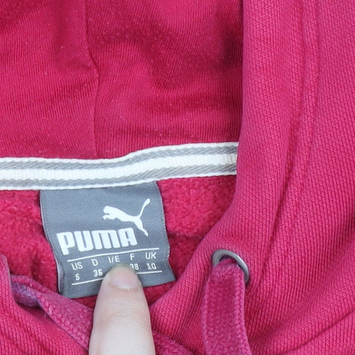 Puma Women's Pink Hooded Pullover Hoodie Size 10 Cotton Blend