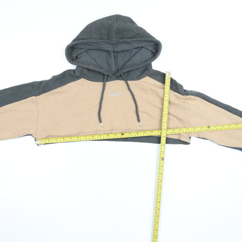 ASOS 4505 Womens Beige Grey Cropped Pullover Hoodie UK 10