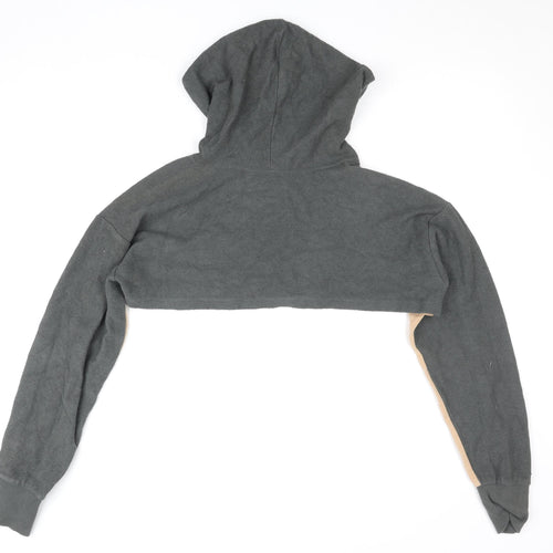 ASOS 4505 Womens Beige Grey Cropped Pullover Hoodie UK 10