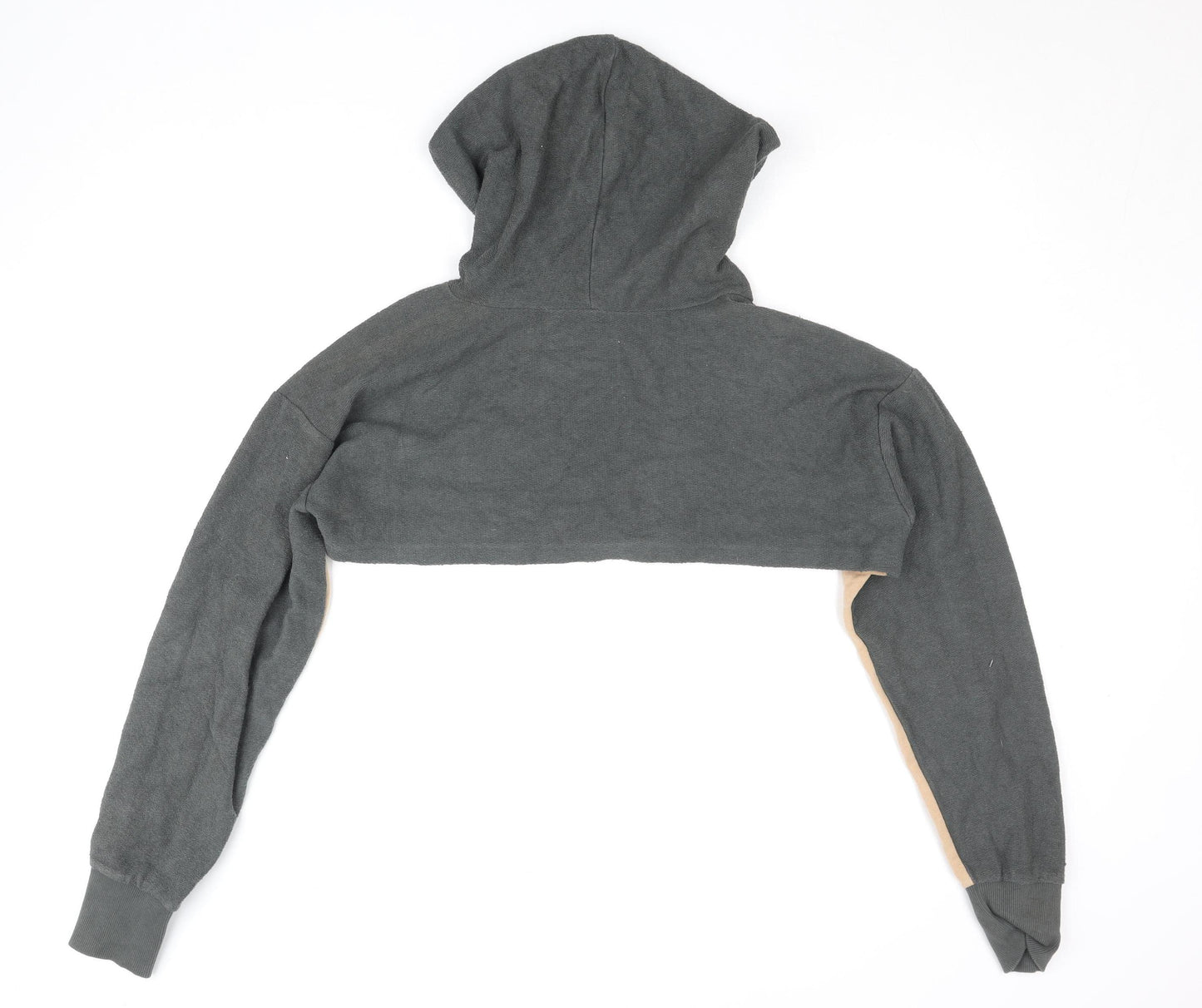ASOS 4505 Womens Beige Grey Cropped Pullover Hoodie UK 10