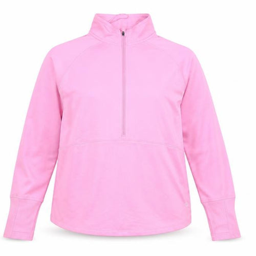 Dunnes Stores Women’s Pink 1/2 Zip Sweatshirt M Hooded Pullover Tunic Top