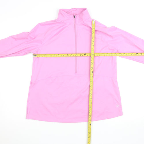 Dunnes Stores Women’s Pink 1/2 Zip Sweatshirt M Hooded Pullover Tunic Top
