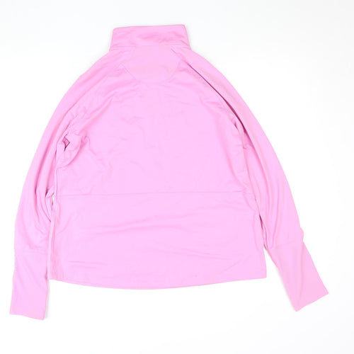 Dunnes Stores Women’s Pink 1/2 Zip Sweatshirt M Hooded Pullover Tunic Top
