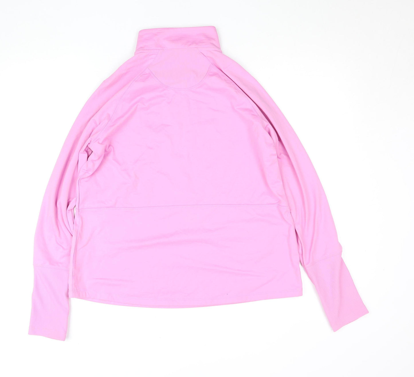 Dunnes Stores Women’s Pink 1/2 Zip Sweatshirt M Hooded Pullover Tunic Top