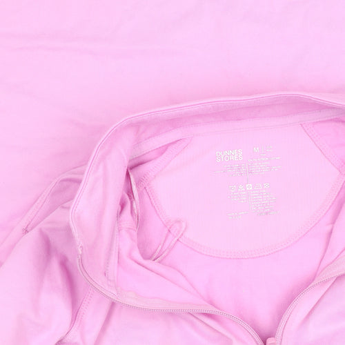 Dunnes Stores Women’s Pink 1/2 Zip Sweatshirt M Hooded Pullover Tunic Top