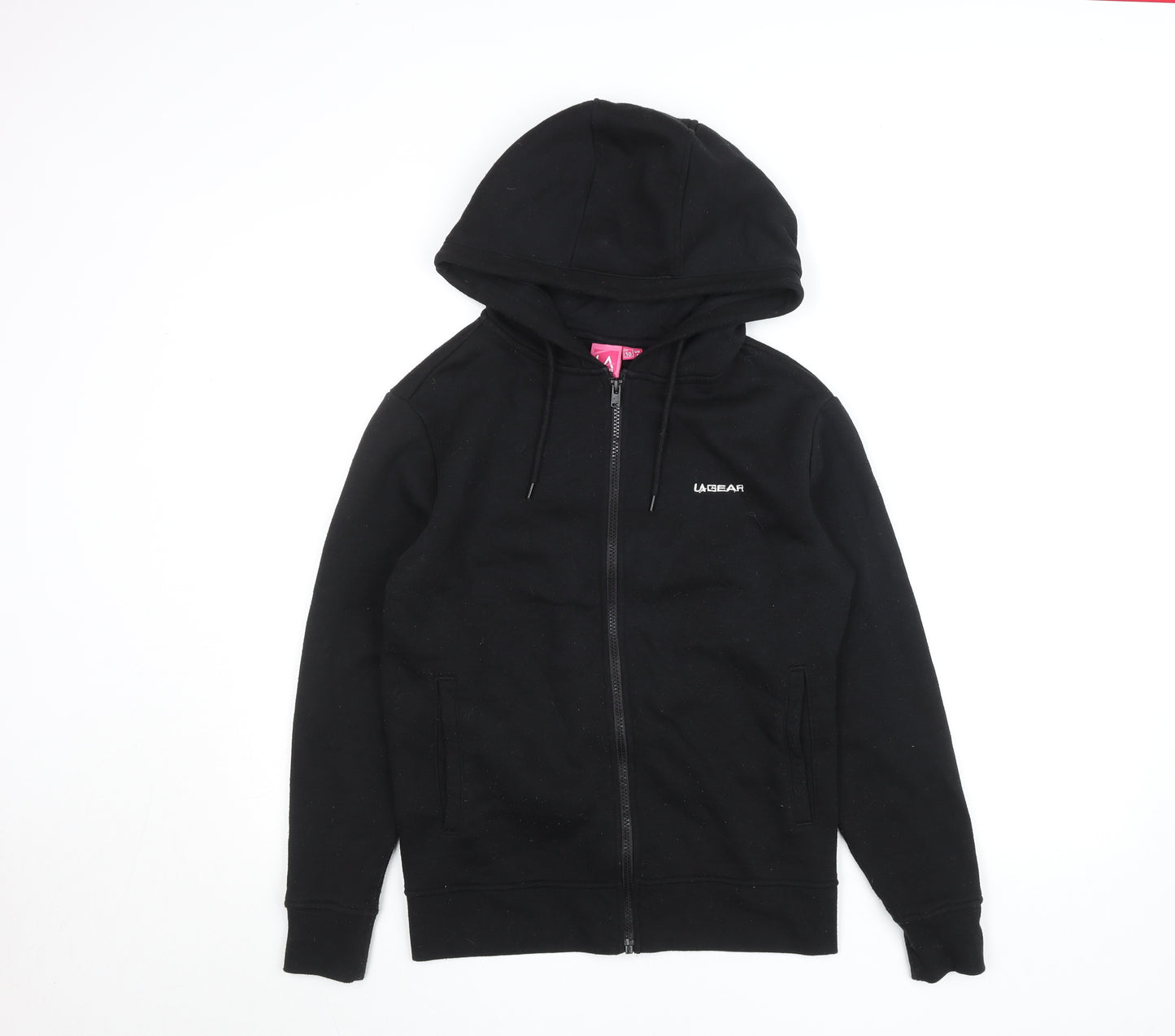 LA Gear Women Black Full Zip Hoodie Size 10 Cotton Blend