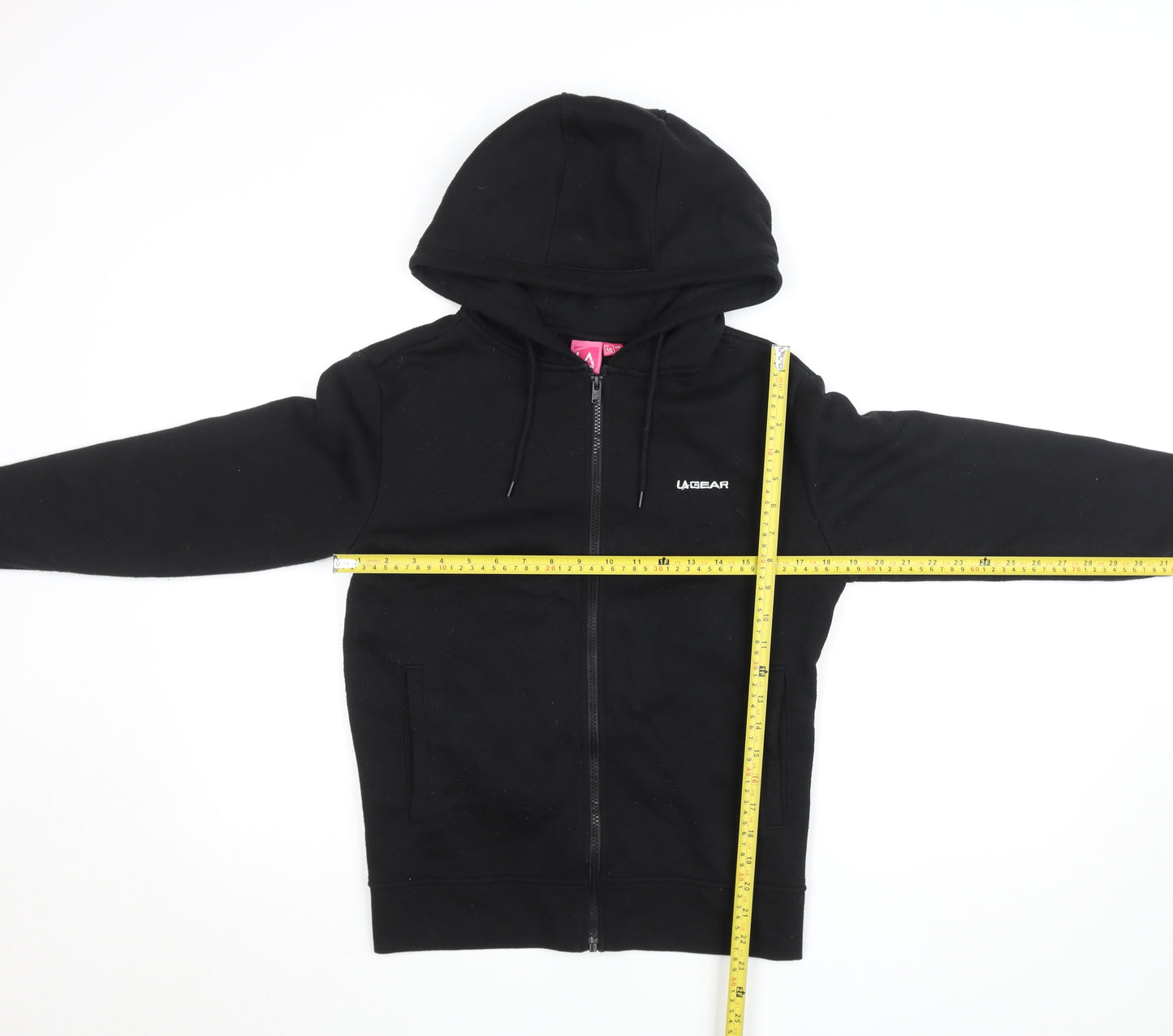 LA Gear Women Black Full Zip Hoodie Size 10 Cotton Blend