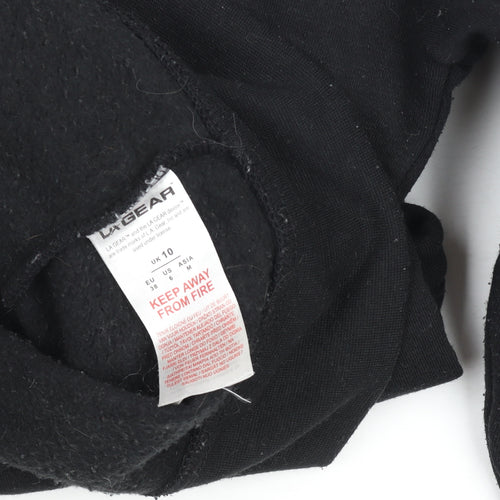 LA Gear Women Black Full Zip Hoodie Size 10 Cotton Blend