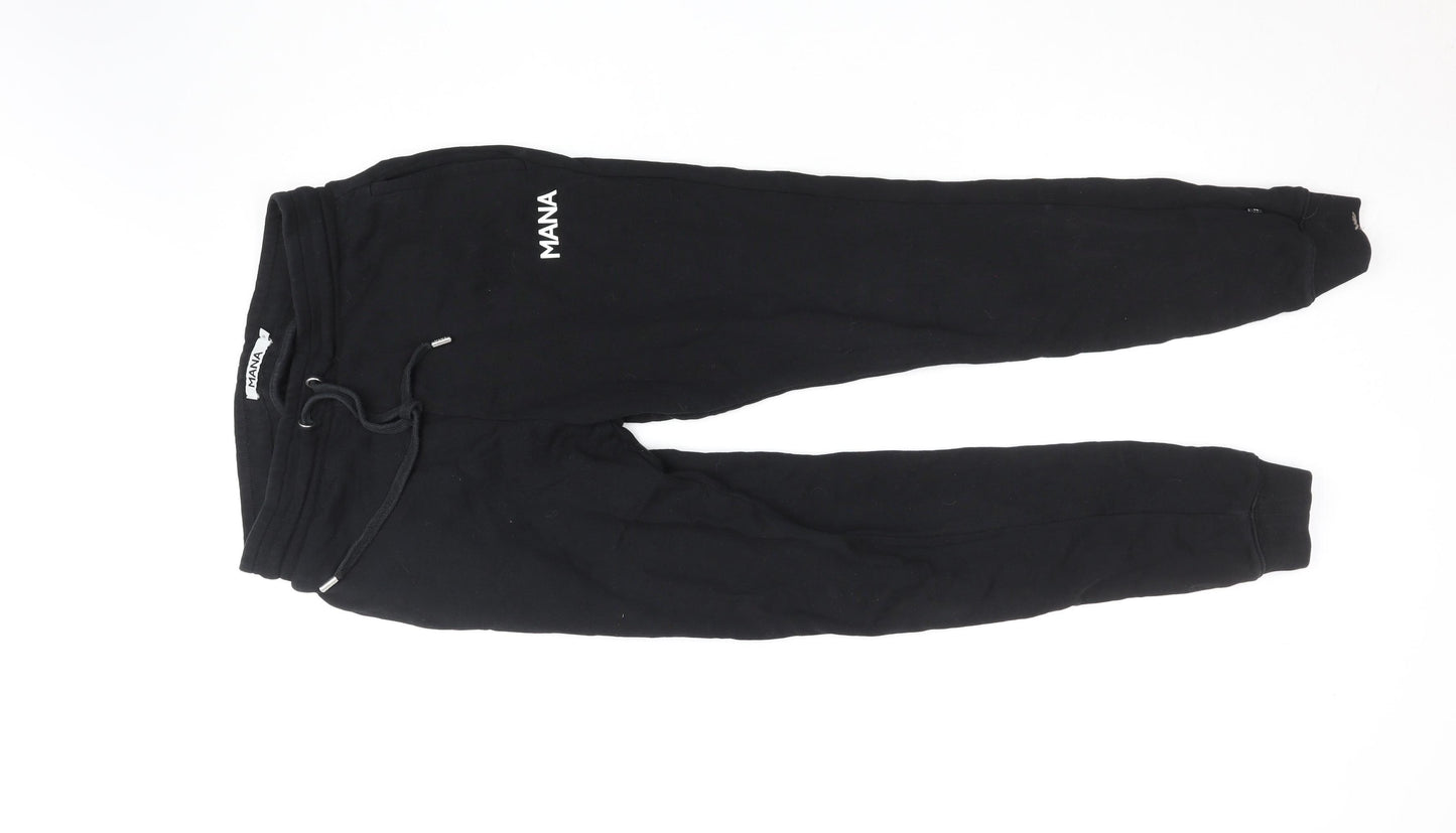 MANA Men's Black Regular Fit Jogger Trousers Size S