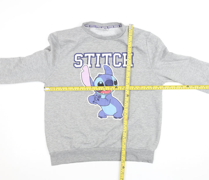 Disney Stitch Grey Sweatshirt Women M Lined Pullover Casual