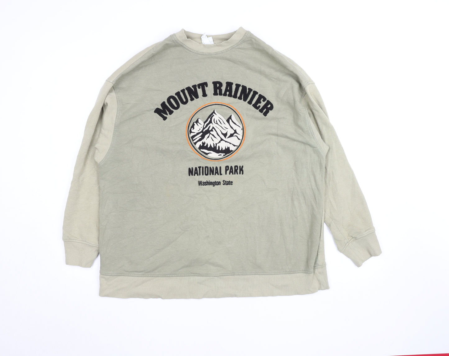 H&M Women's Beige Mount Rainier Graphic Pullover Sweatshirt Size S