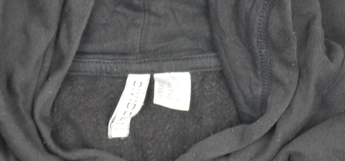 H&M Divided Men’s Black Pullover Hoodie Size M Regular Fit