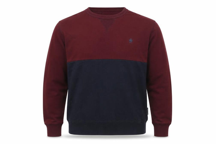 French Connection Mens XL Red & Black Colour Block Crew Neck Sweatshirt