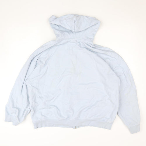 Divided Blue Full Zip Animal Graphic Hoodie Unisex L