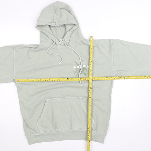 Hoxton Chic Men's Green Pullover Hoodie Size S Nature Graphic Fleece