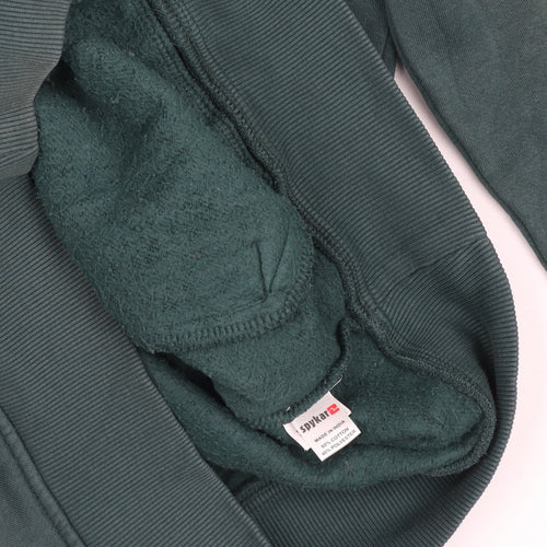 Spykar Mens Forest Green Full Zip Hoodie Size M Graphic Logo