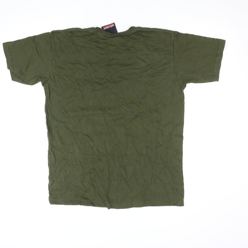 Unfledged Men's Green Music Graphic Crew Neck Short Sleeve T-Shirt Size L