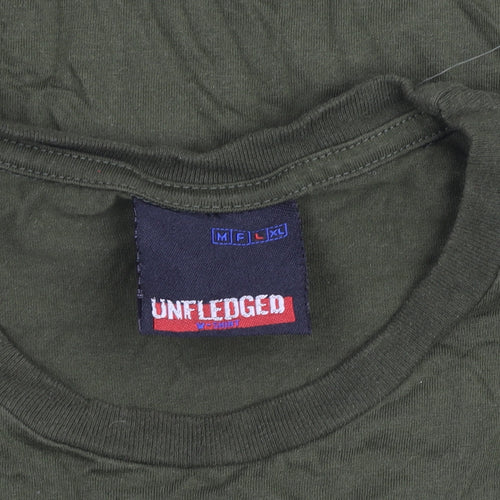 Unfledged Men's Green Music Graphic Crew Neck Short Sleeve T-Shirt Size L