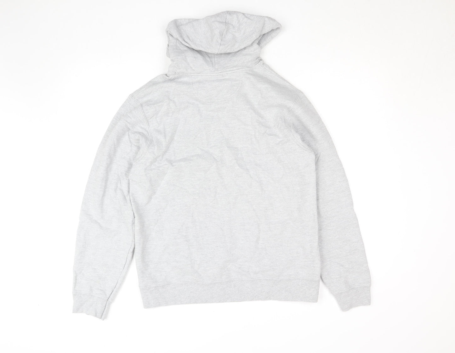 Port & Company Grey Hooded Pullover Sweatshirt Women M Ring Spun Cotton Blend
