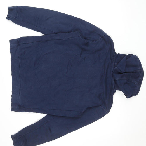 Adidas Women's Navy Blue Pullover Hoodie M Logo Graphic Cotton Blend