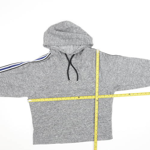 F&F Women Grey Hooded Pullover Sweatshirt UK 12 Drawstring Casual