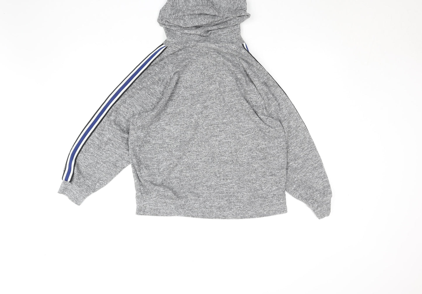 F&F Women Grey Hooded Pullover Sweatshirt UK 12 Drawstring Casual