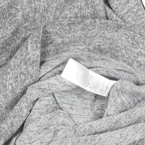 F&F Women Grey Hooded Pullover Sweatshirt UK 12 Drawstring Casual
