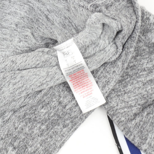 F&F Women Grey Hooded Pullover Sweatshirt UK 12 Drawstring Casual