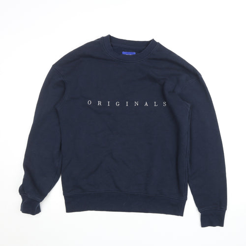 Jack & Jones Navy Originals Crew Neck Sweatshirt Men’s L Cotton Blend