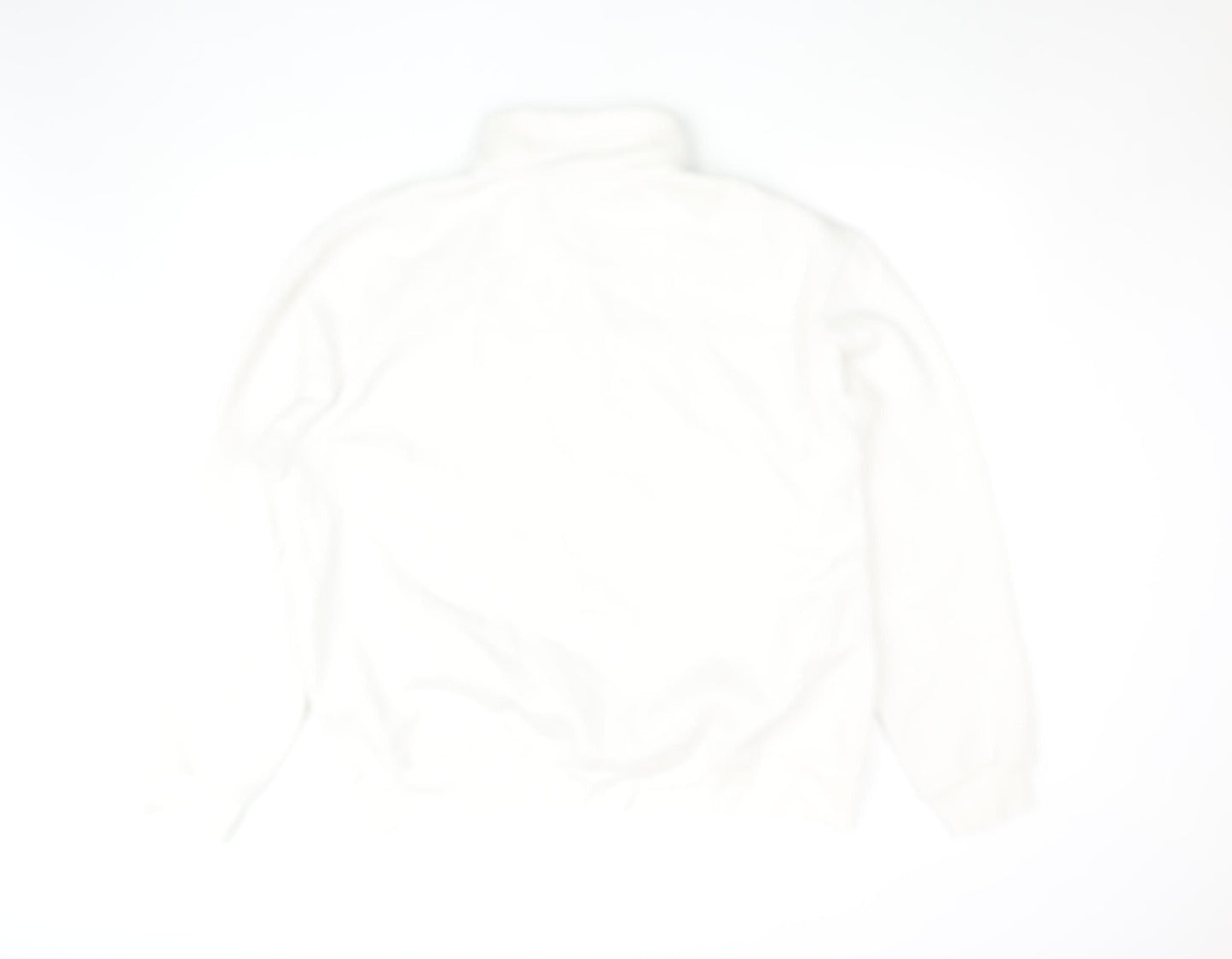ZARA Women White XL 1/4 Zip Pullover Sweatshirt Fleece Lined